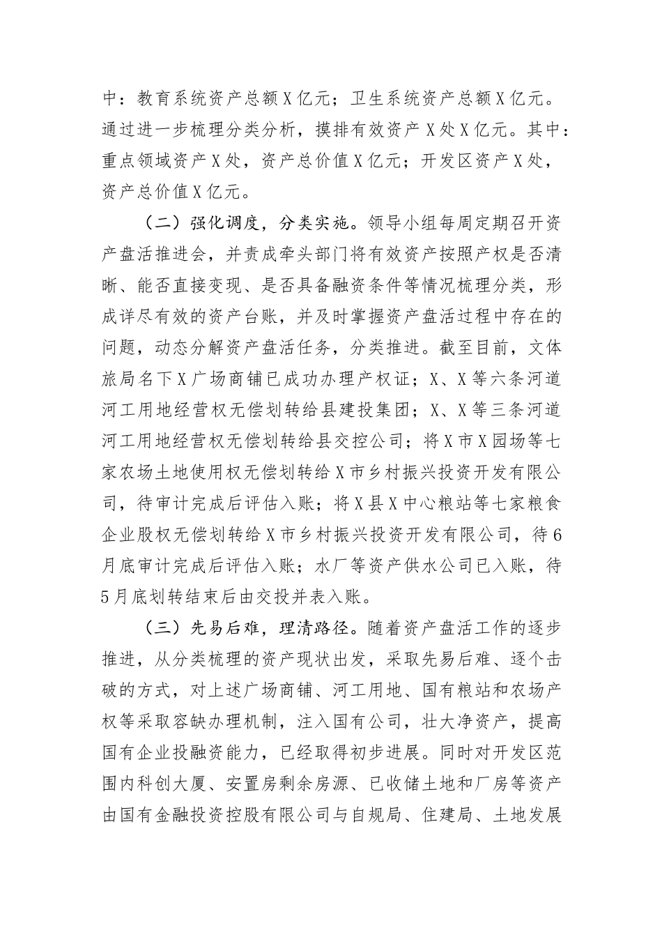 关于全县国有资产盘活情况的调研报告_第2页