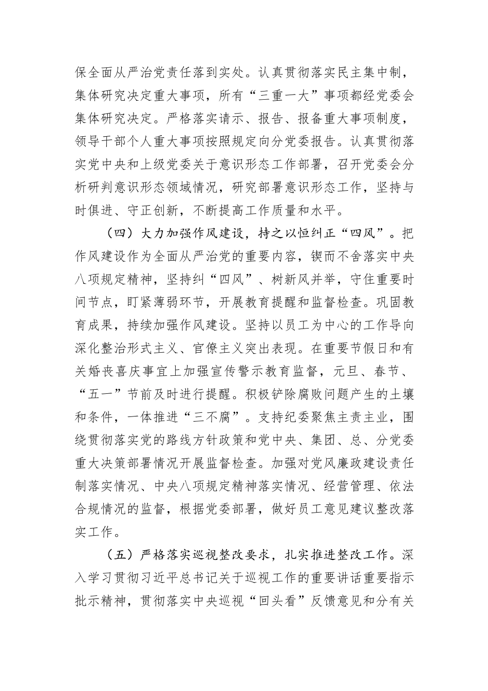 2024年上半年全面从严治党工作情况报告_第3页