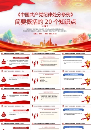 《中国共 产 党纪律处分条例》简要概括的20个知识点PPT