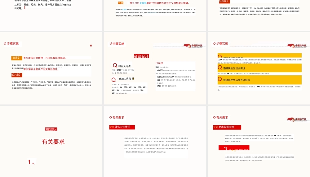 2023年度民主生活会党课讲稿PPT课件