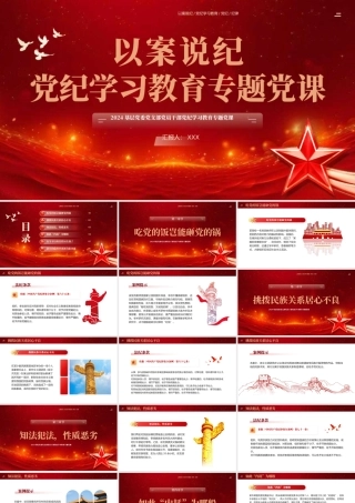 2024基层党委党支部党员干部党纪学习教育专题党课：以案说纪党纪学习教育专题党课PPT