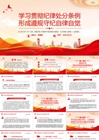 2024年学习贯彻纪律处分条例形成遵规守纪自律自觉PPT课件