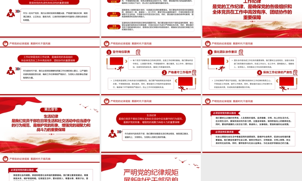 2024严明党的纪律规矩展新时代干部风貌党政风党纪学习教育课件PPT