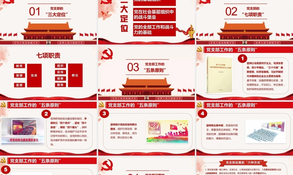 党务培训党课PPT：中国共 产 党支部工作条例