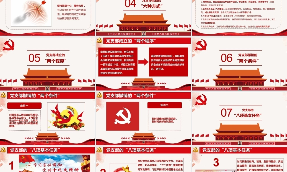 党务培训党课PPT：中国共 产 党支部工作条例