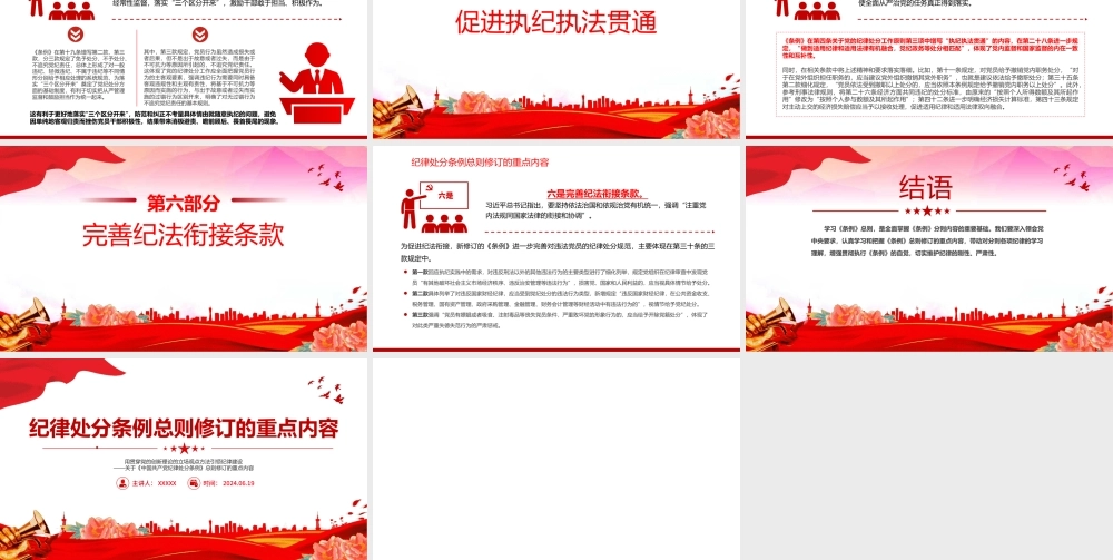 纪律处分条例总则修订的重点内容用贯穿党的创新理论的立场观点方法引领纪律建设课件PPT