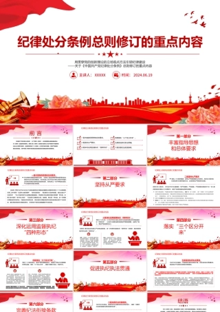 纪律处分条例总则修订的重点内容用贯穿党的创新理论的立场观点方法引领纪律建设课件PPT