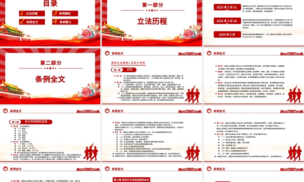 认真学习《国有企业管理人员处分条例》PPT课件