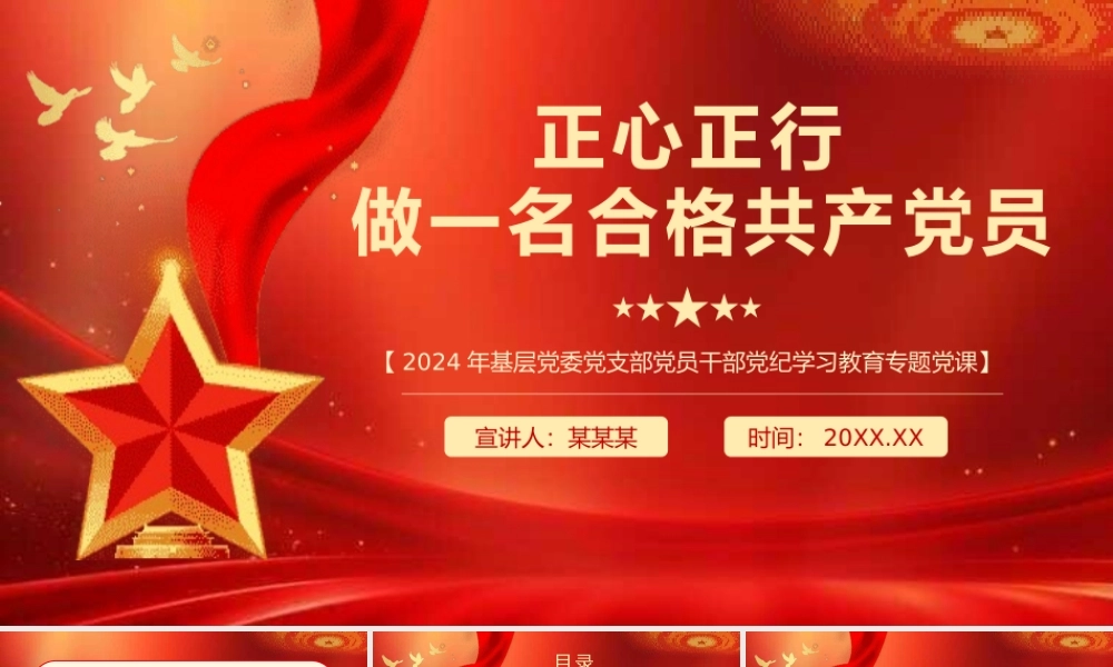 正心正行做一名合格党员党课PPT