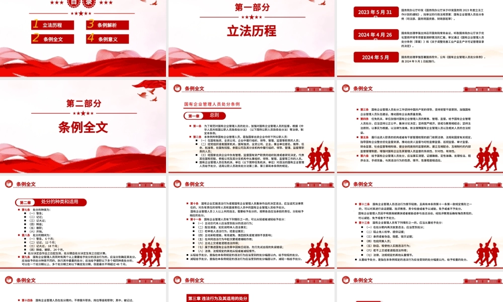 精美大气《国有企业管理人员处分条例》PPT下载