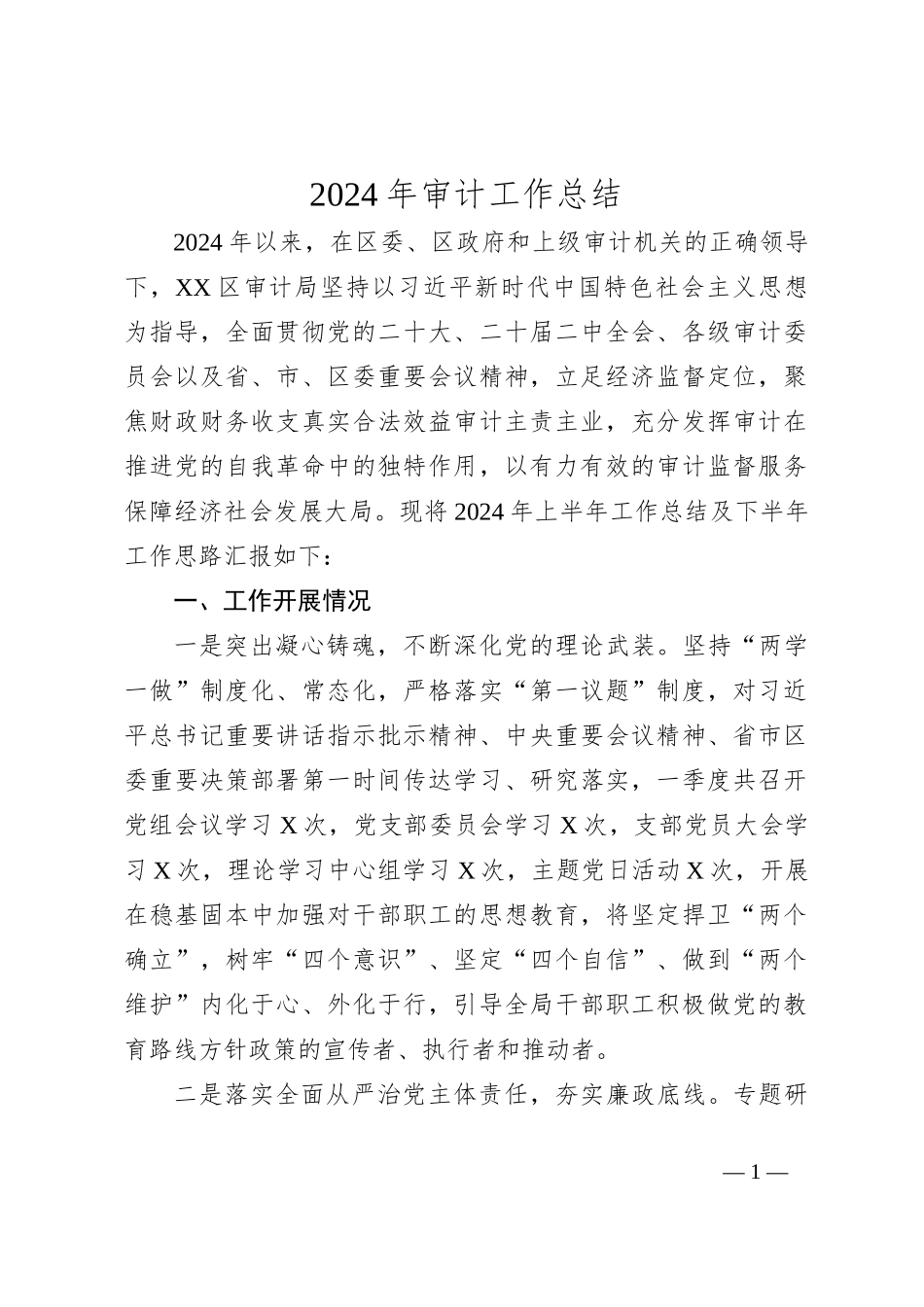 2024年审计工作总结_第1页