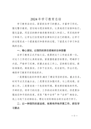 2024年学习教育总结