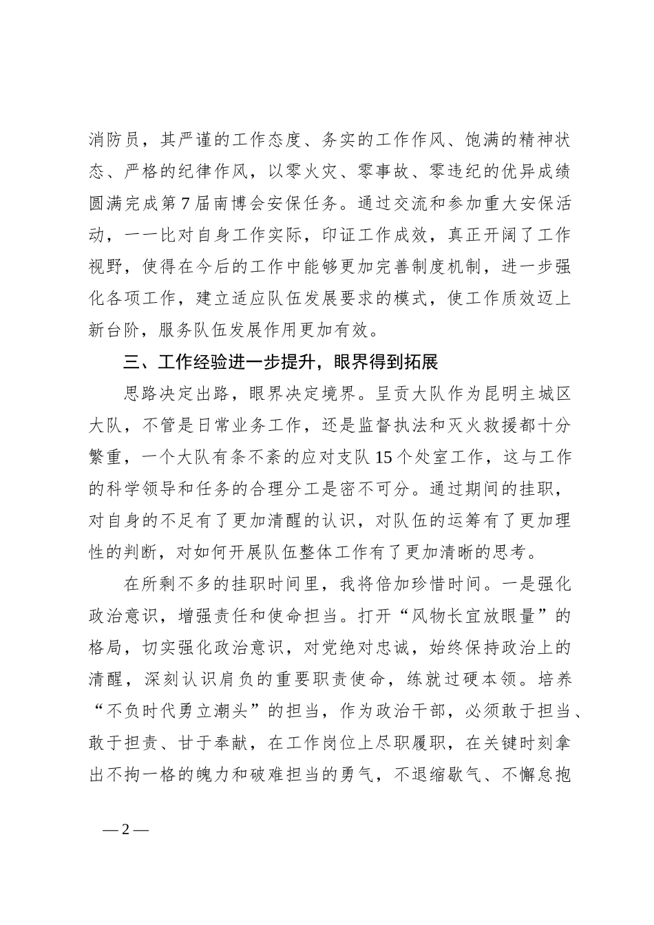 消防挂职干部心得体会_第2页