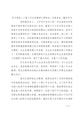 学习党的二十届三中全会精神心得体会：求真务实，勤实可为