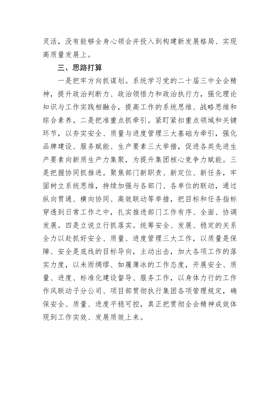 市直企业党的二十届三中全会精神专题学习交流研讨发言材料_第3页