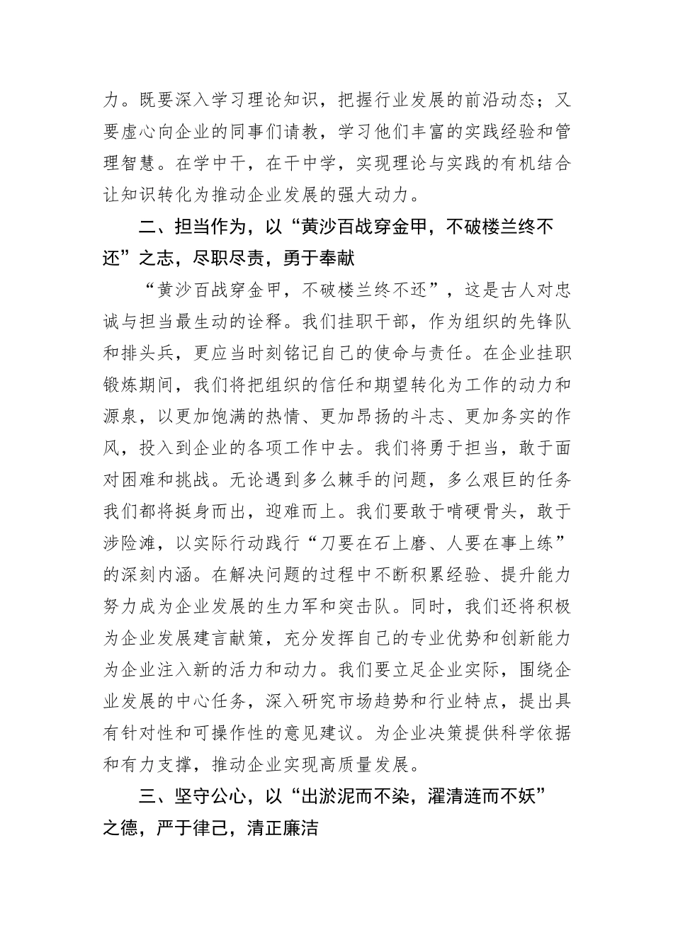 挂职干部表态发言：破浪乘风行万里，挂职砺剑谱新篇_第2页