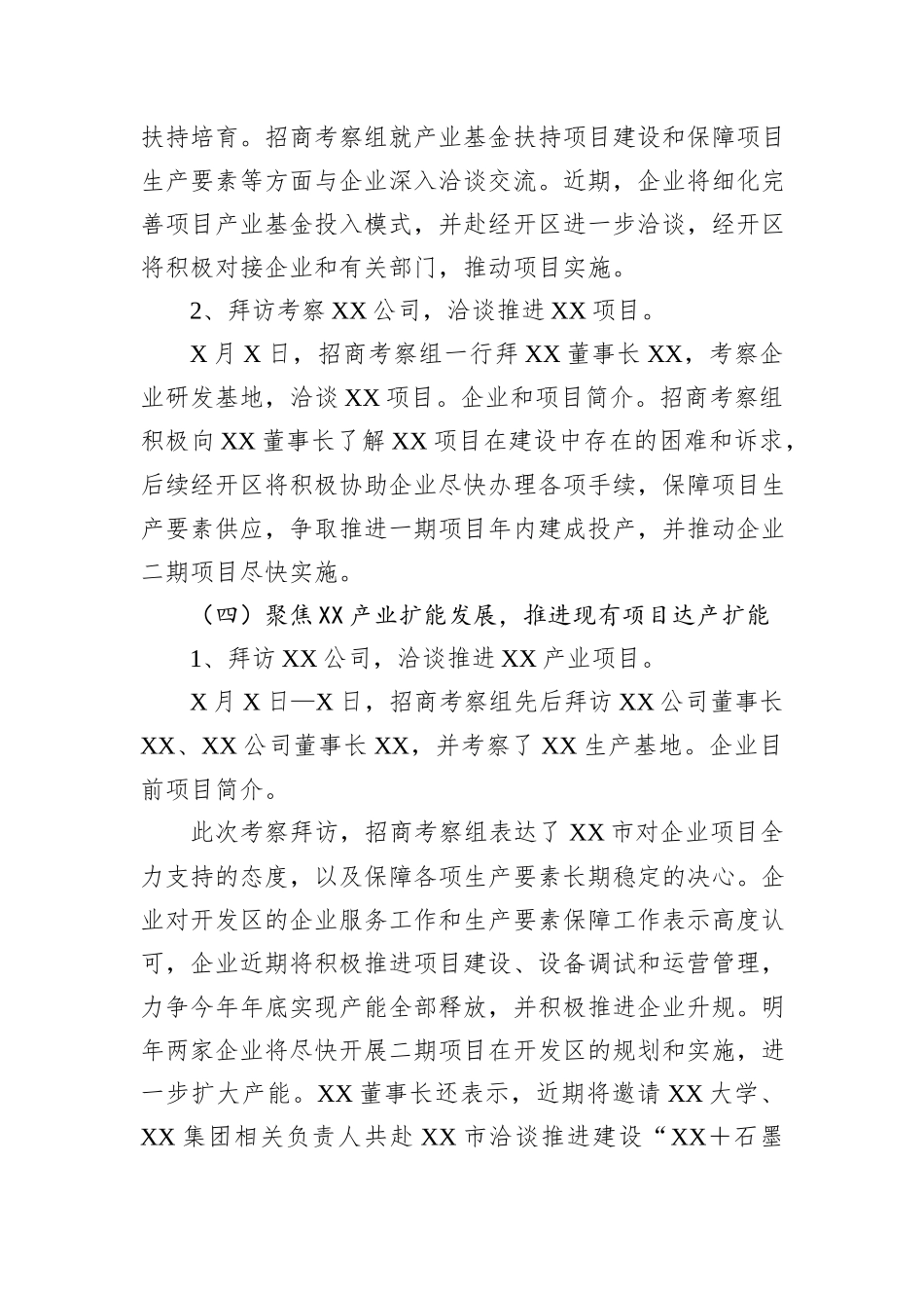 关于xx市领导外出招商引资考察的专题报告_第3页