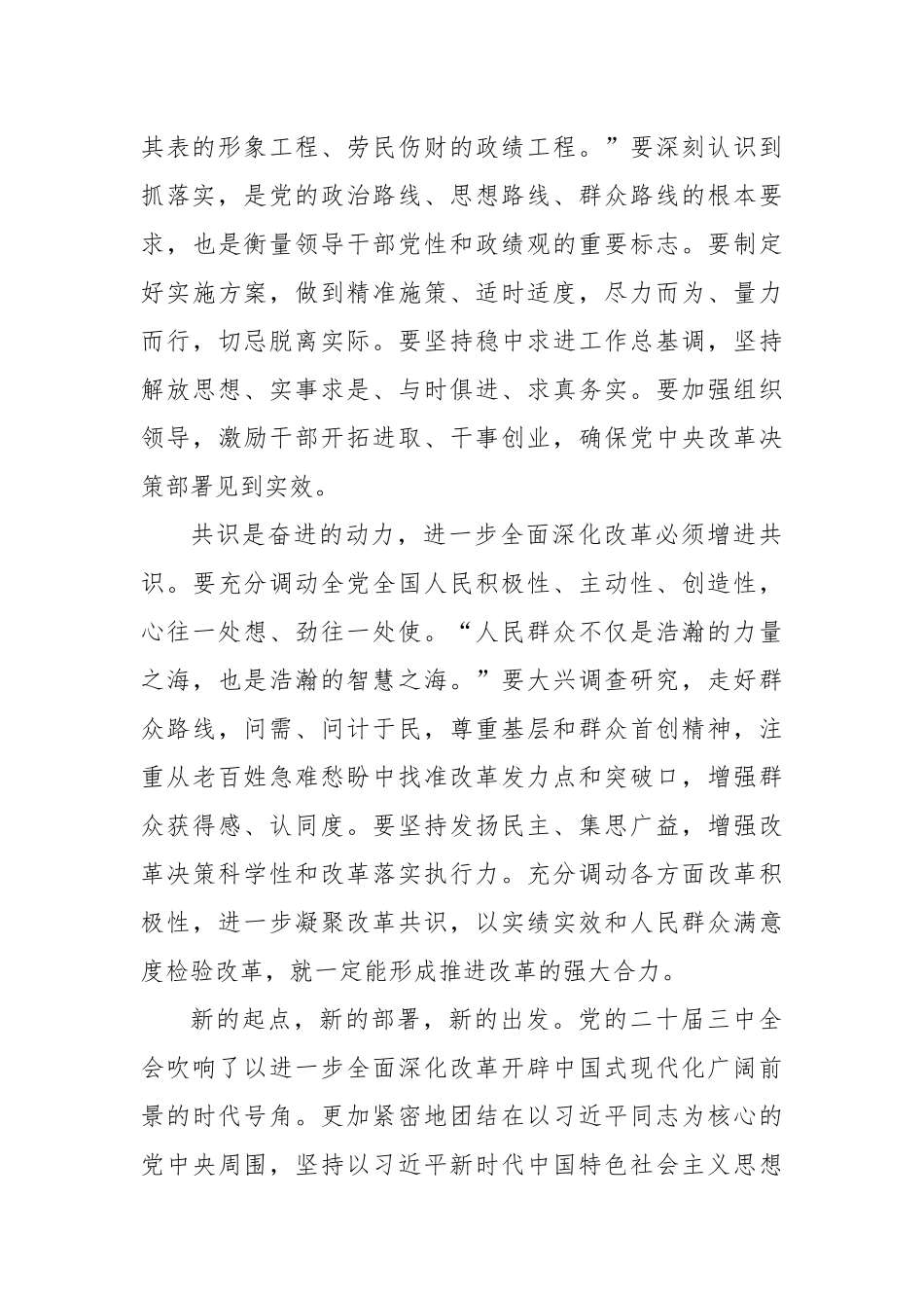 以钉钉子精神学习贯彻二十届三中全会《决定》心得体会_第3页
