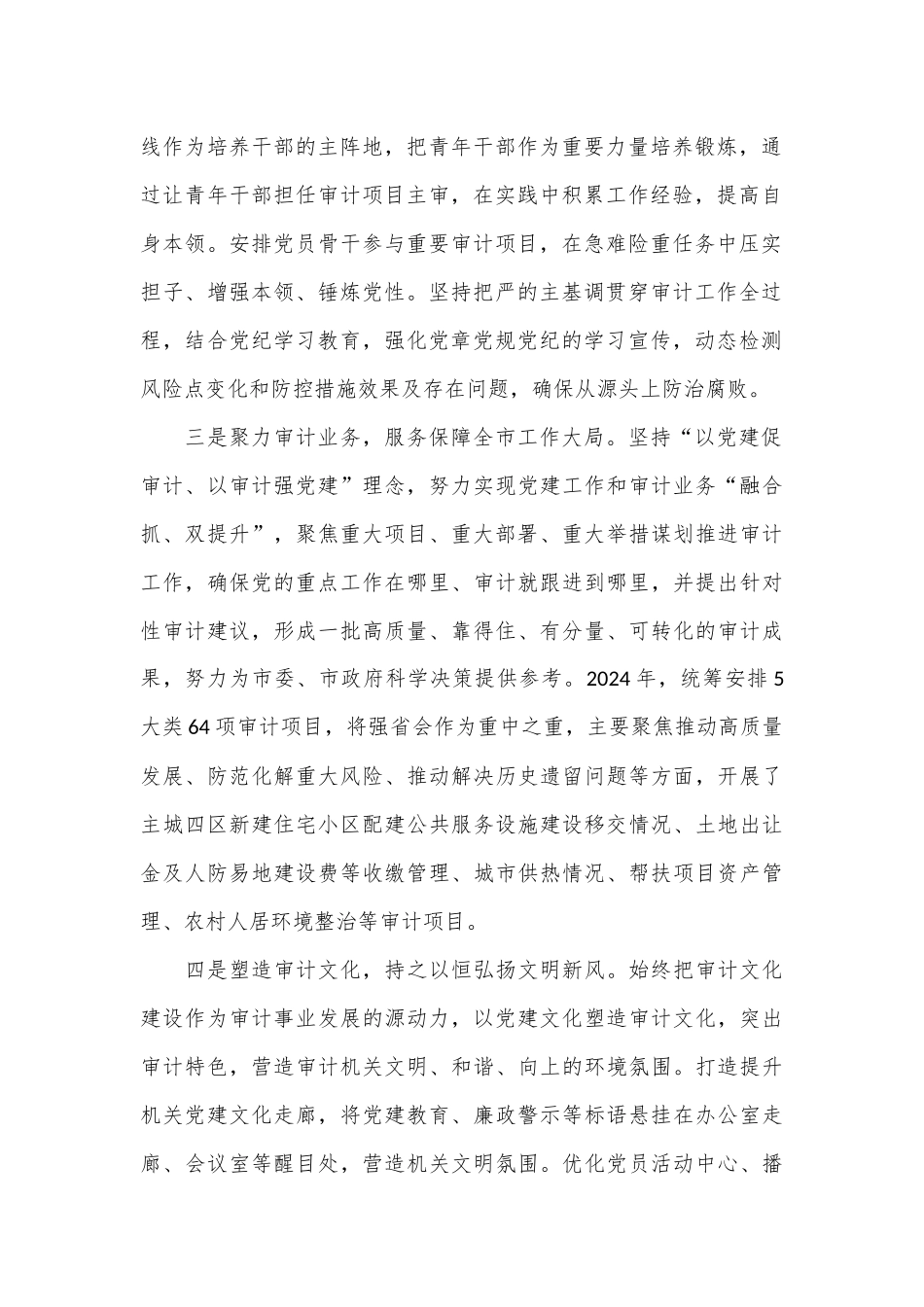 市审计局党组书记交流发言：党建引领 品牌聚能 推动审计工作高质量发展_第2页