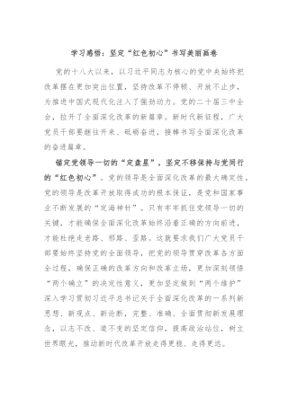 学习感悟：坚定“红色初心” 书写美丽画卷