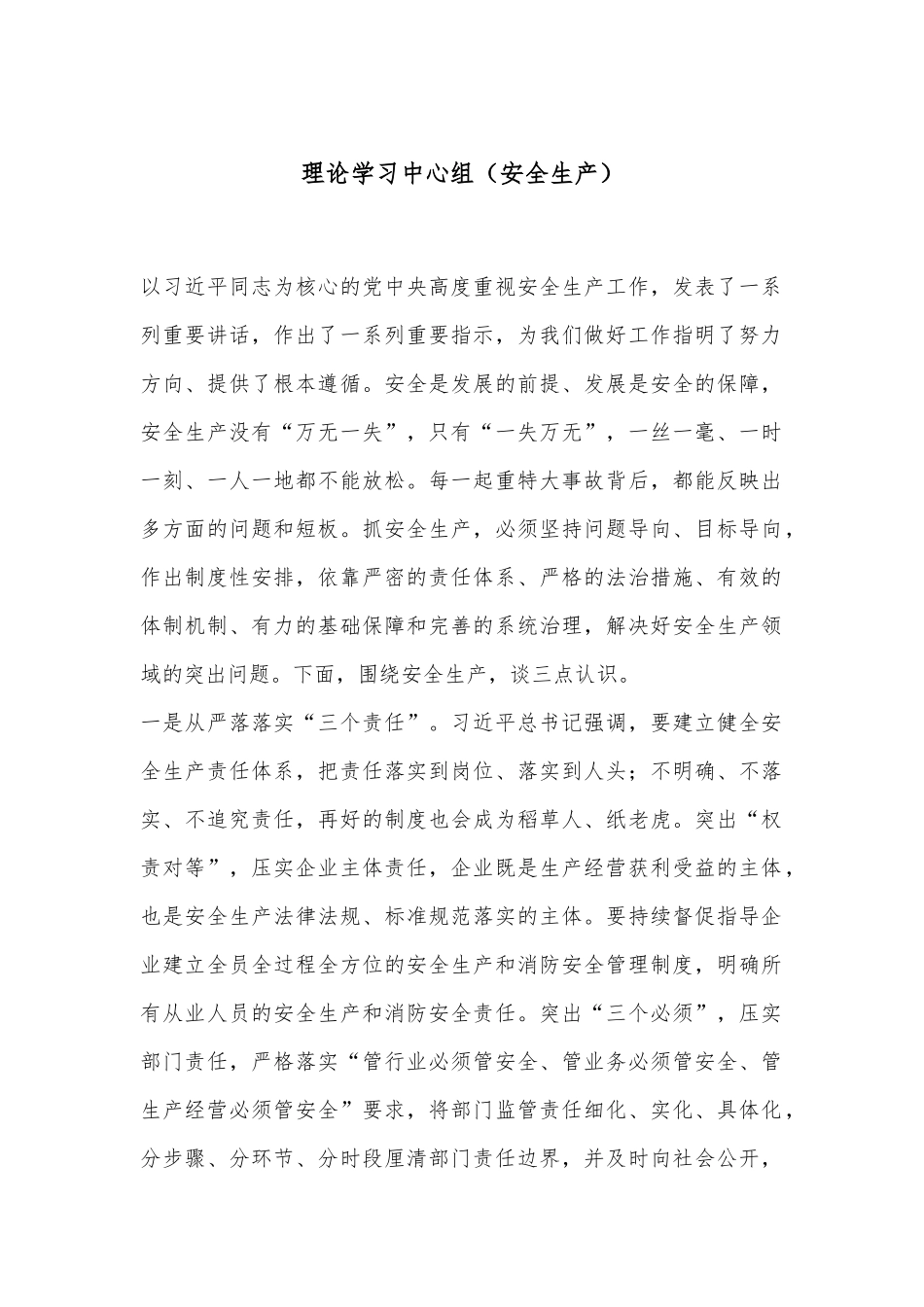 理论学习中心组（安全生产）_第1页