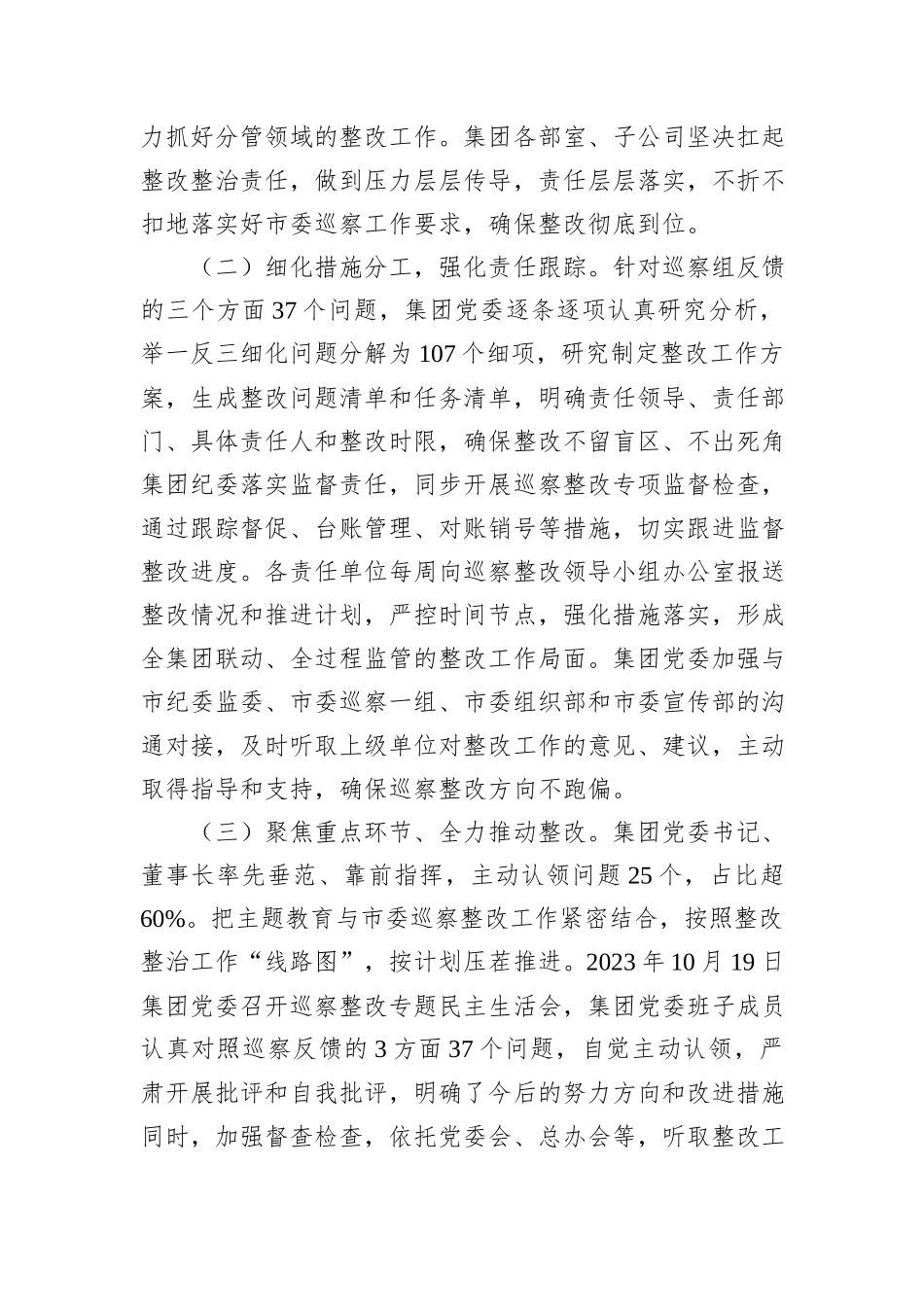 2024企业集团巡查整改工作报告_第2页