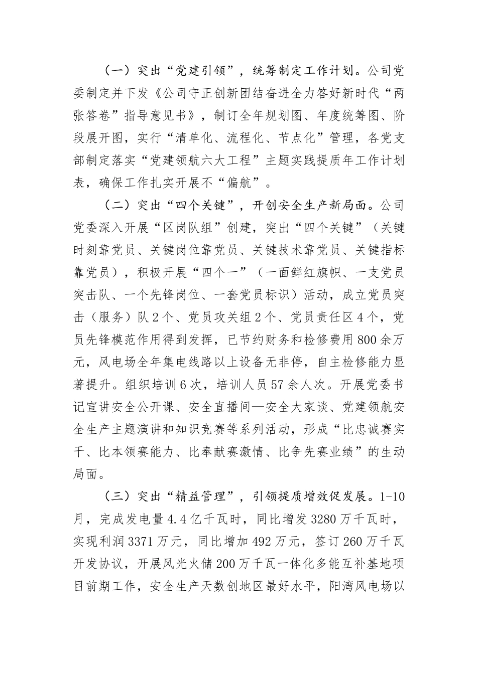 公司党委书记关于抓基层党建工作述职报告_第3页