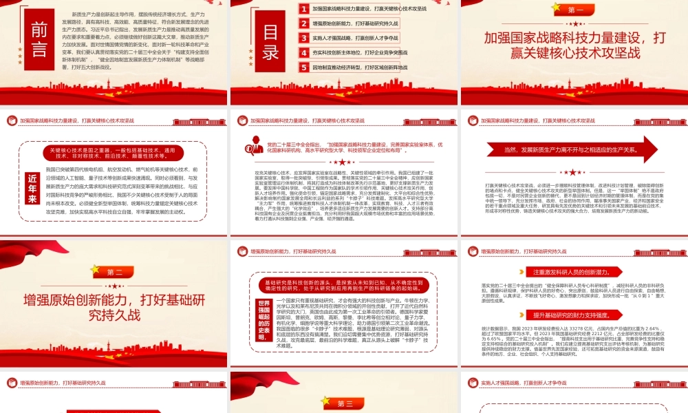 发展新质生产力需要打好五大创新战役PPT党建风深入学习发展新质生产力课件