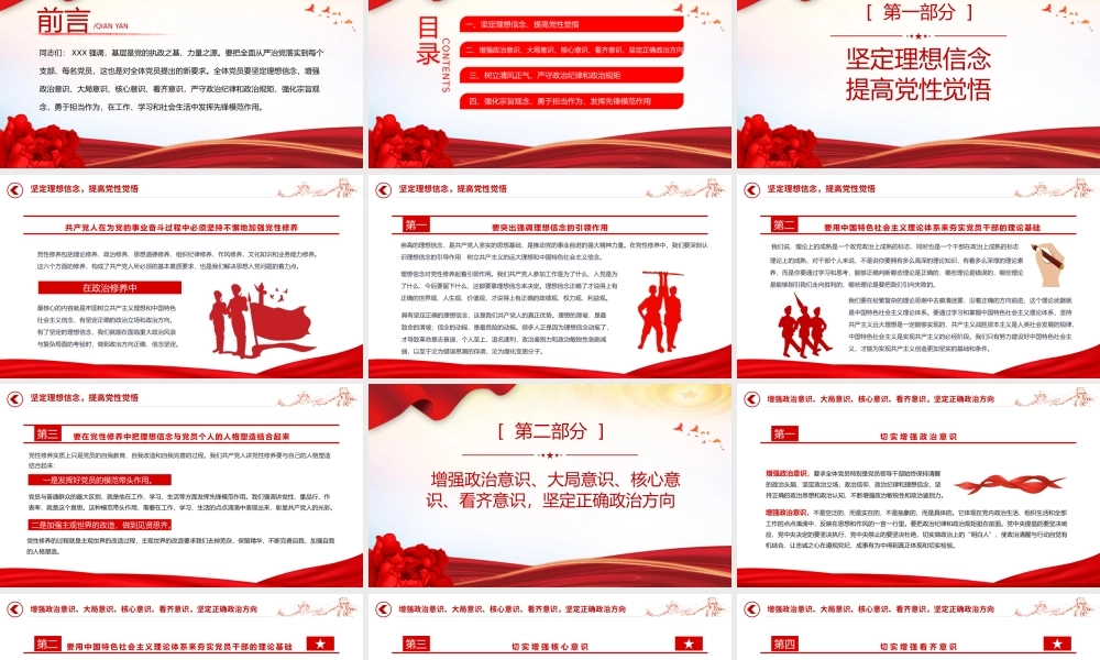 精美创意风2024努力做守纪律和规矩的新时代合格党员PPT下载