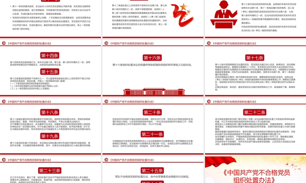 2024《中国共产党不合格党员组织处置办法》PPT课件20240924