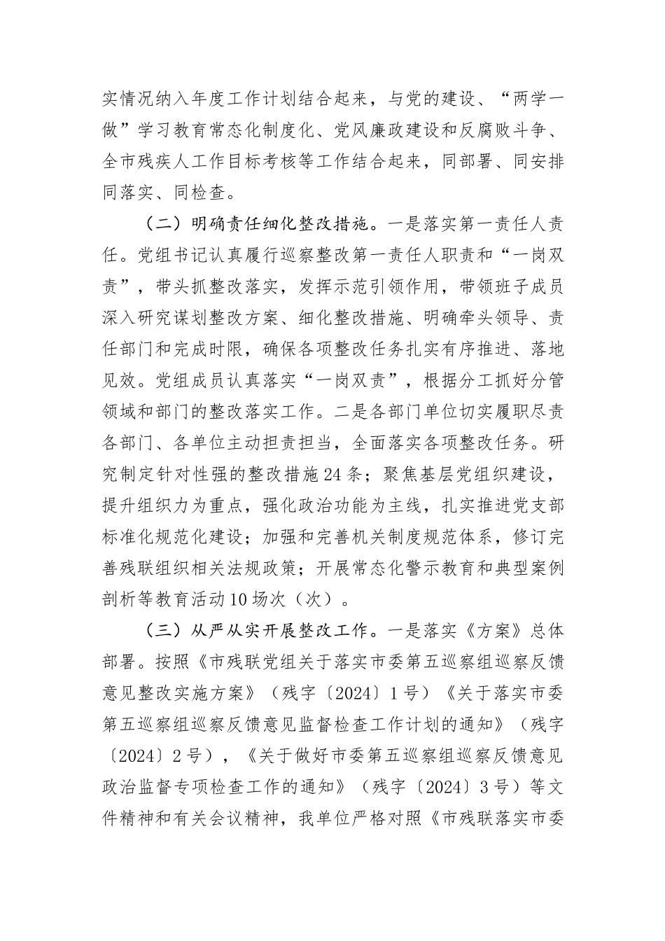 市残联2024年巡察整改工作总结_第2页