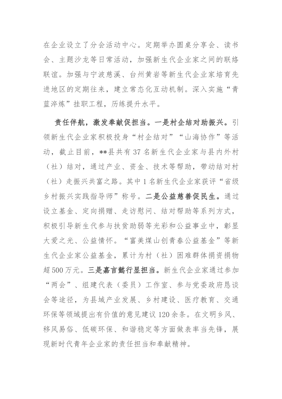 在2024年全市新生代企业家队伍建设推进会上的汇报发言_第3页