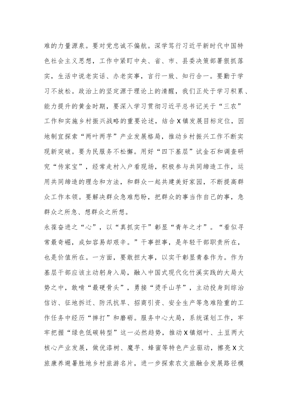 （11篇）某县2024年年轻干部培训班学员座谈会发言汇编_第2页
