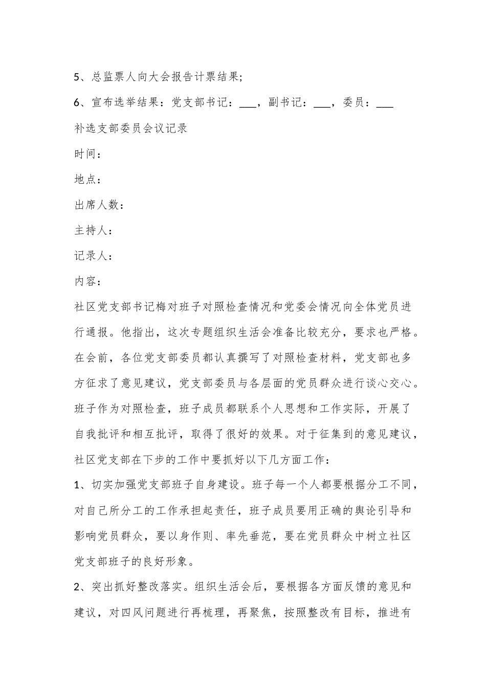 补选支部委员会议记录_第3页