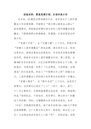 经验材料：聚焦党建引领，打造和美乡村