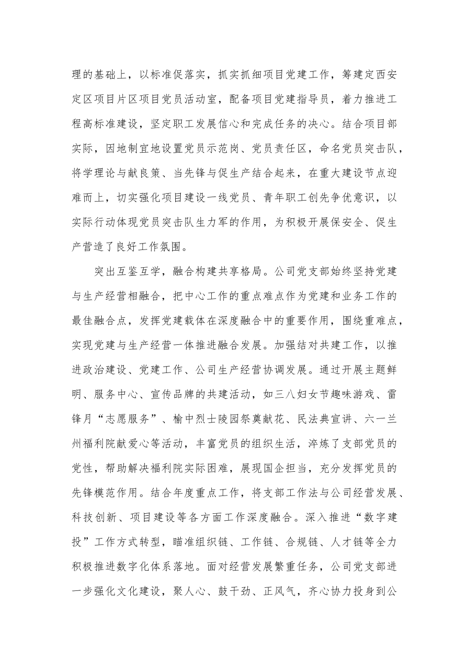 在国有企业党支部标准化建设推进会上的汇报发言_第3页