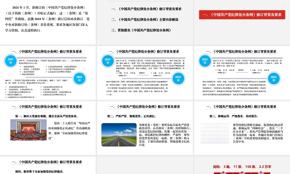 《中国共产党纪律处分条例》解读PPT