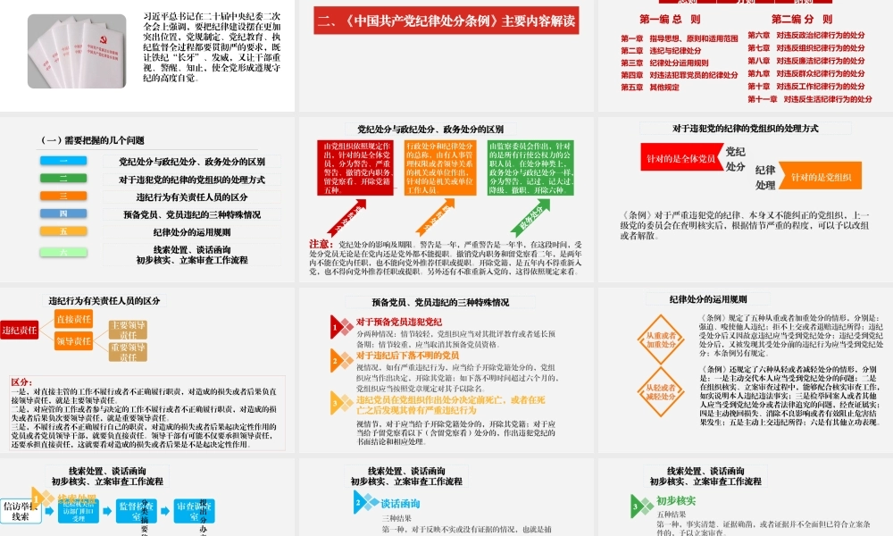 《中国共产党纪律处分条例》解读PPT