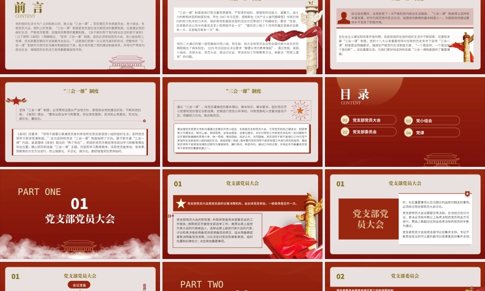 党课文稿+PPT：党支部标准化规范化“三会一课”制度