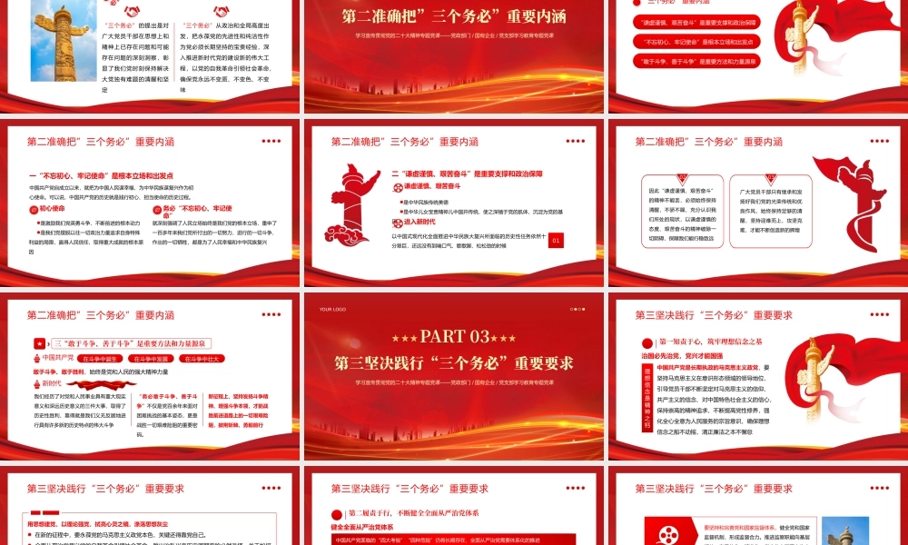三个务必二十大精神党课PPT