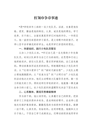 红领巾争章事迹