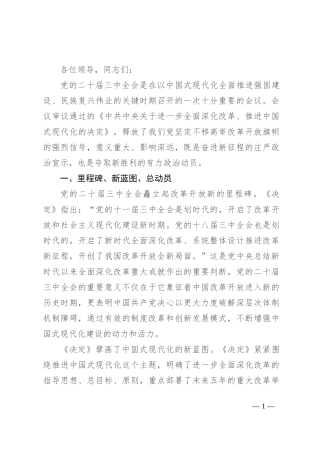 在学习贯彻党的二十届三中全会精神理论研讨会上的发言