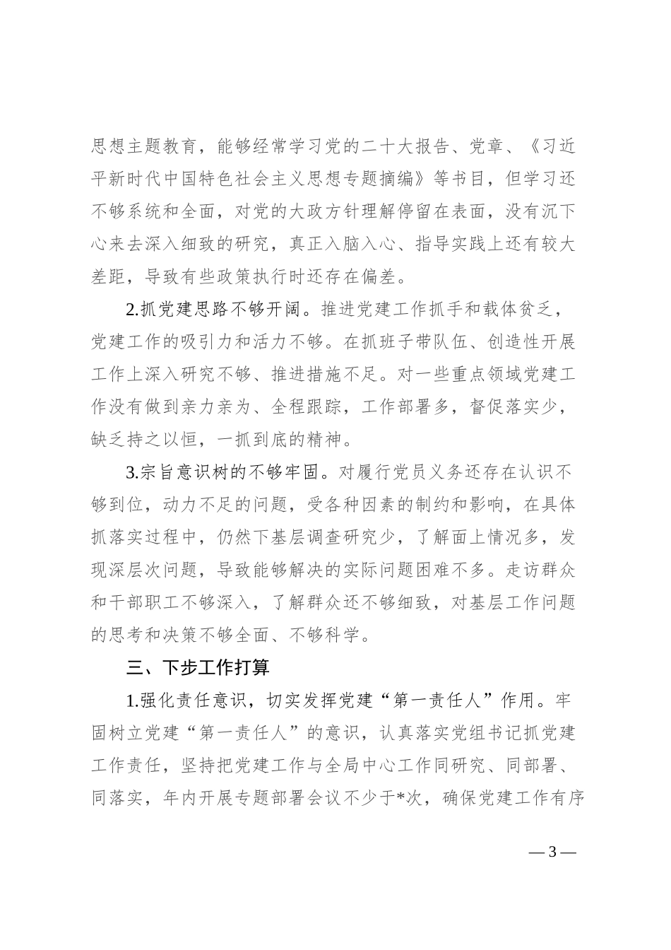 2024年度抓基层党建工作述职报告_第3页