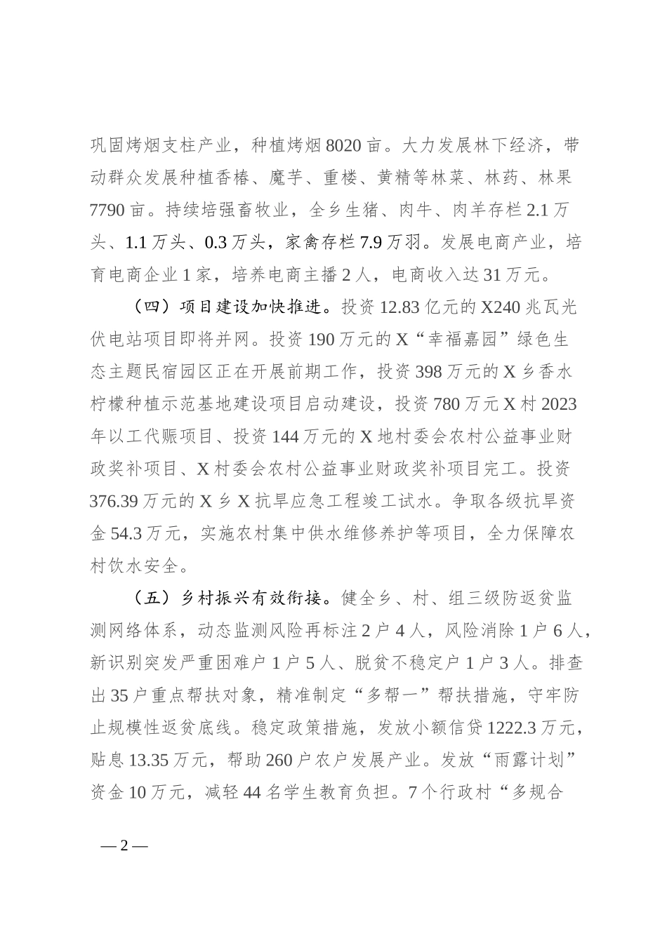 乡2024年上半年工作总结_第2页