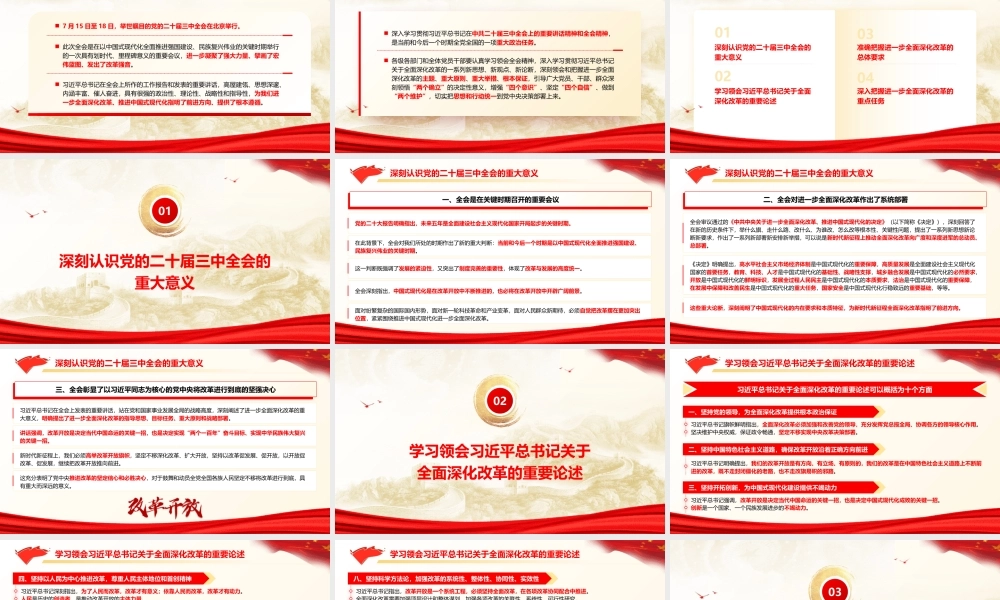 学习贯彻党的二十届三中全会精神专题宣讲提纲（含讲稿）