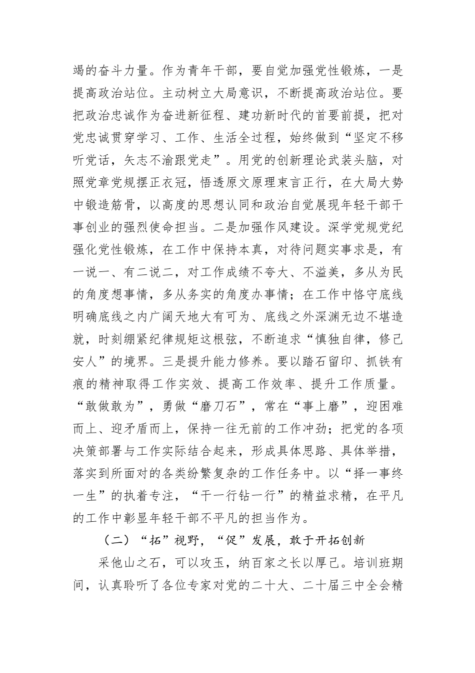 2024年青年干部培训班个人总结_第2页