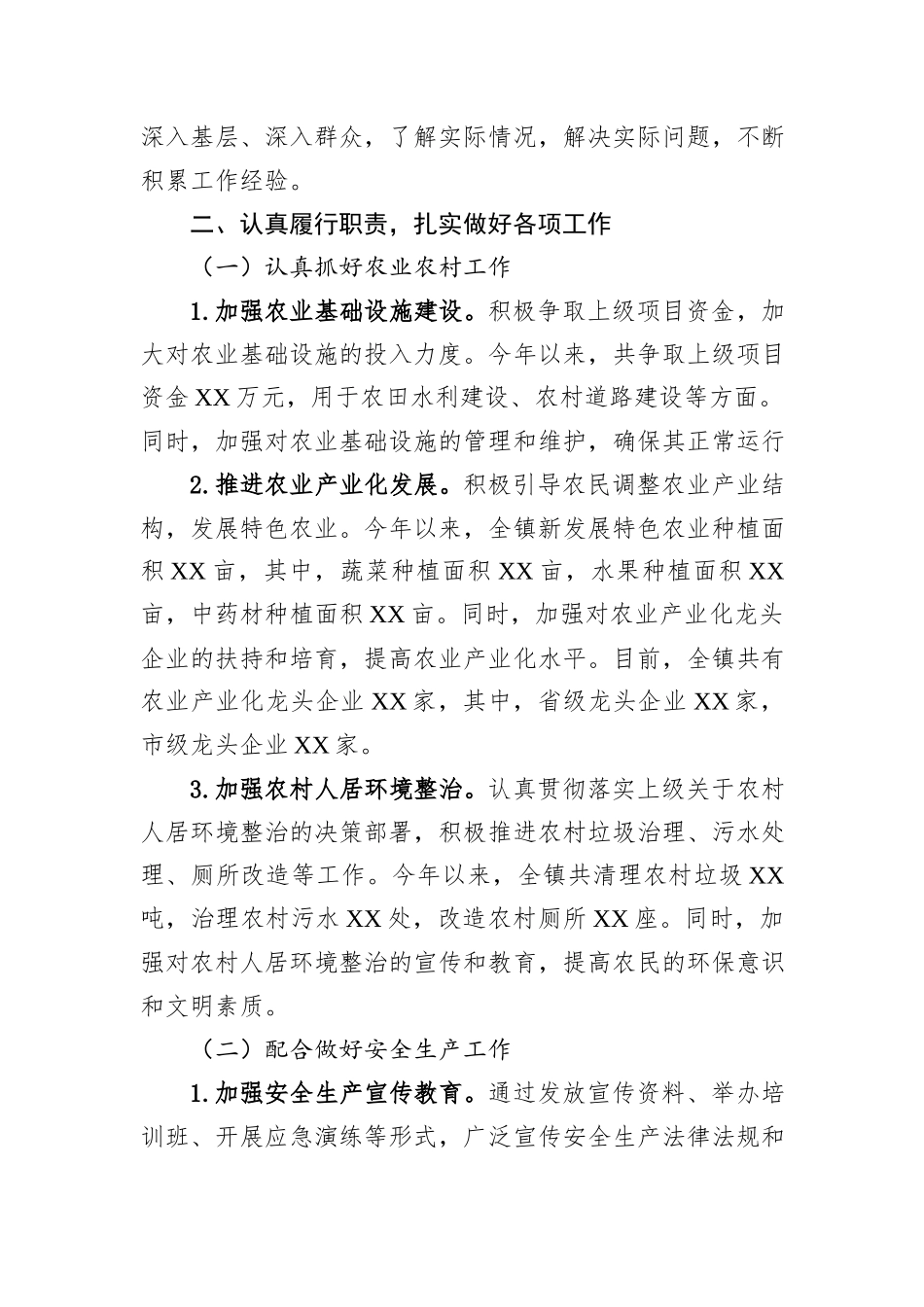 乡镇副镇长2024年述职报告_第2页