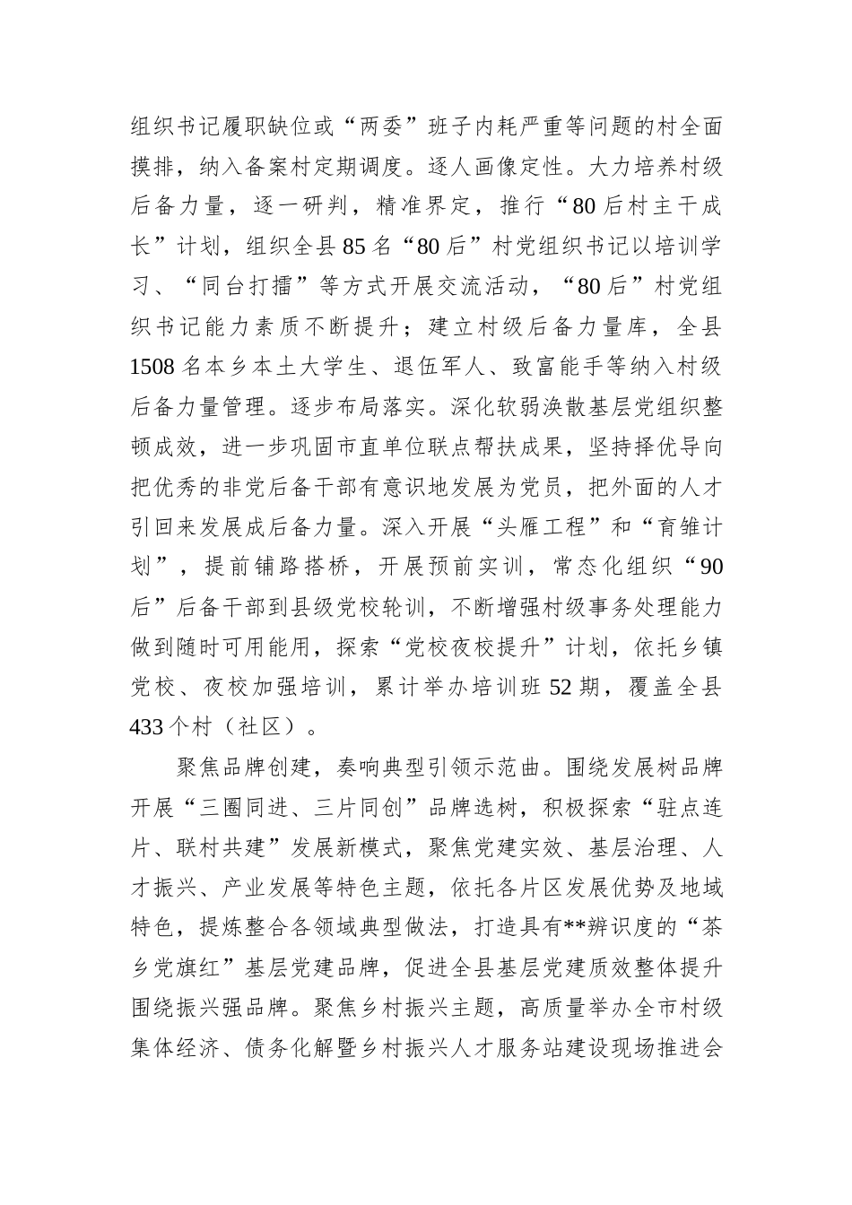 在2024年全市高质量党建引领高质量发展推进会上的汇报发言20241031_第3页