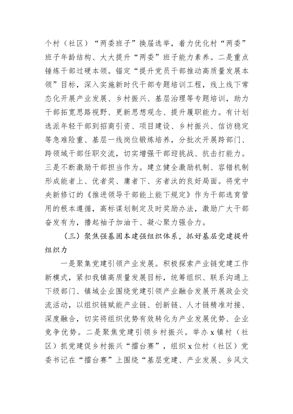 乡镇2024年党建工作总结和2025年工作计划_第3页