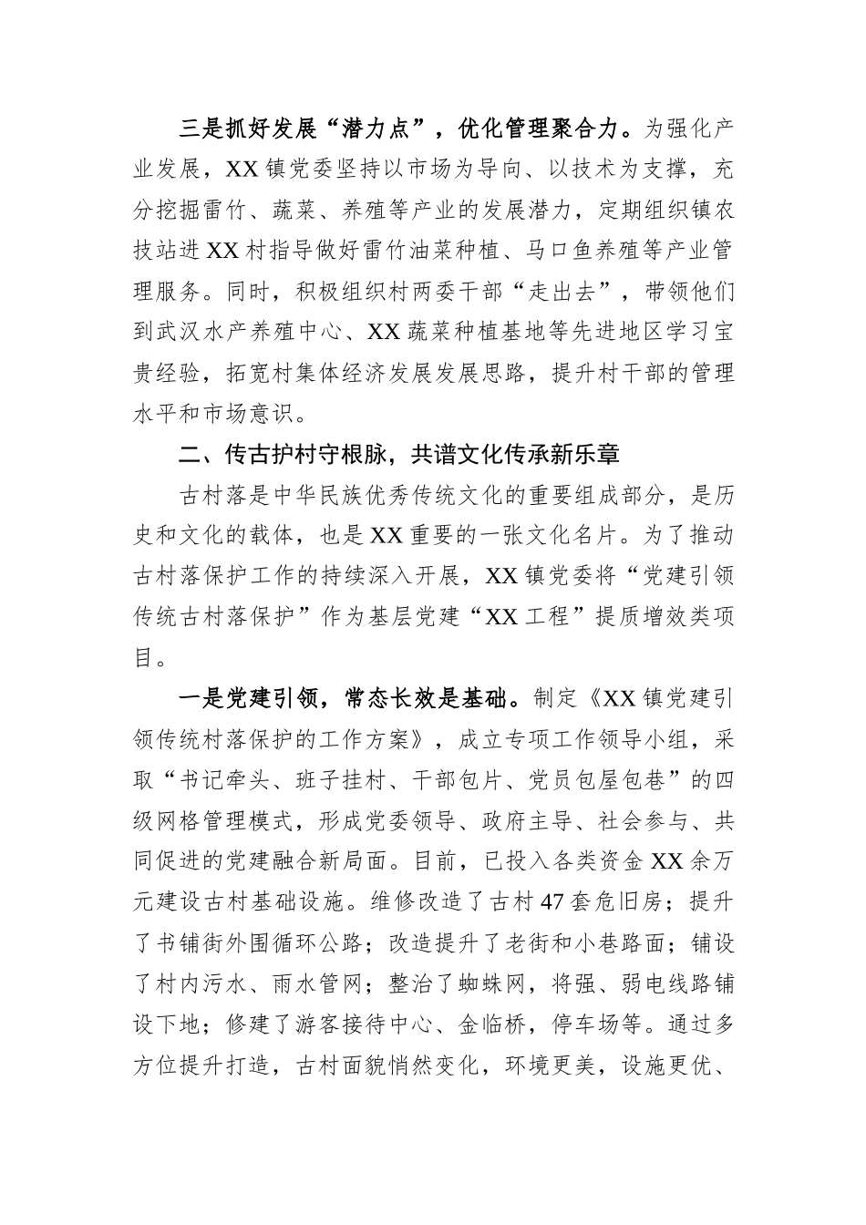 XX镇2024年抓党建促乡村振兴实施情况报告_第2页